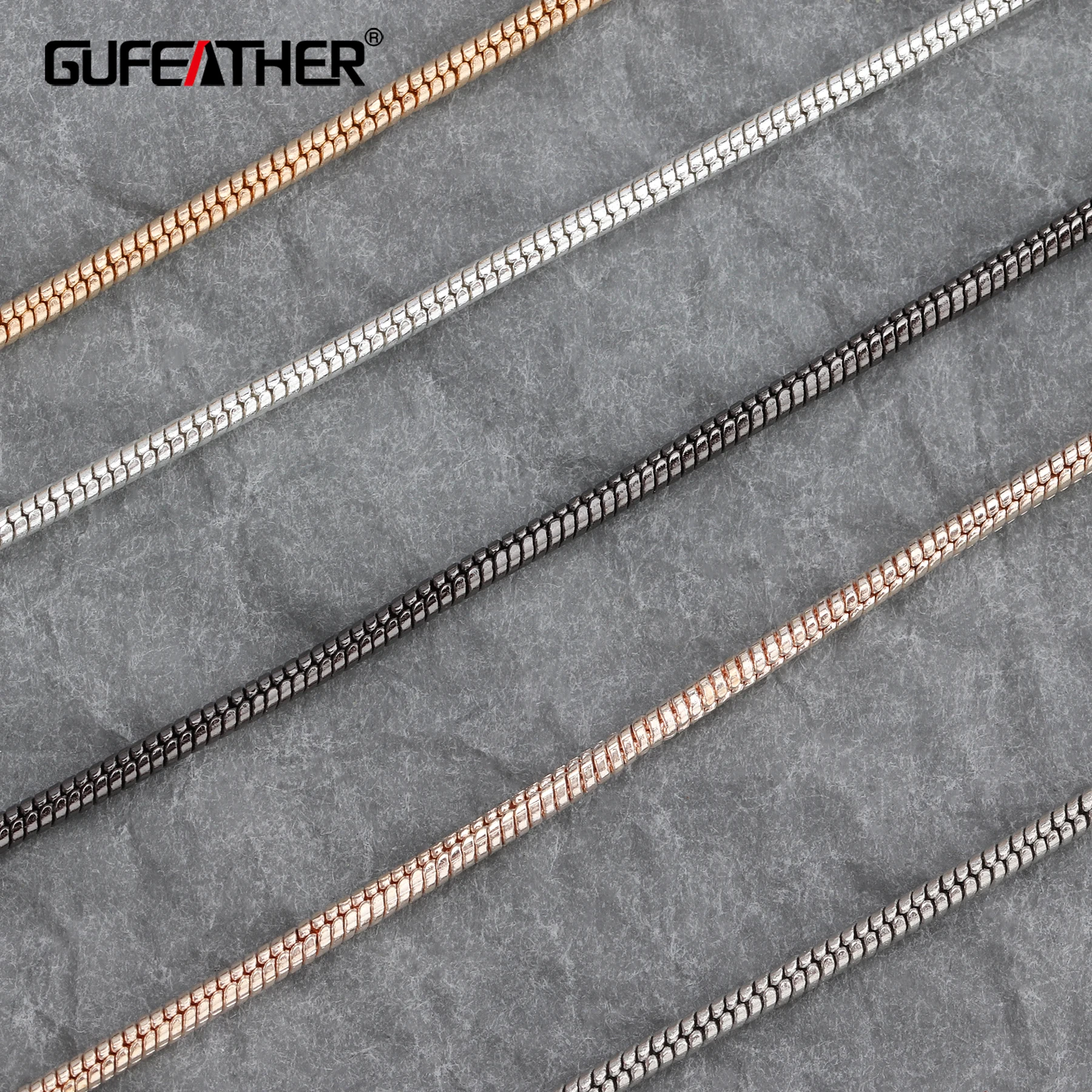 Цепочка GUFEATHER C06 /DIY Золотая серебряная черная цепочка под змею тонкая браслеты