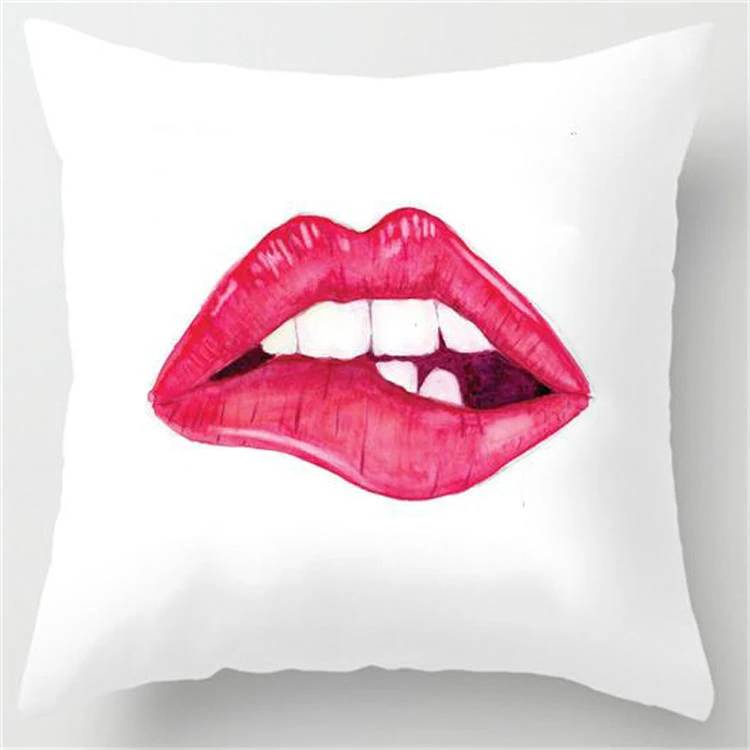 

Top Fashion Luxury Lips Lipstick Cool Square Vintage Special Pillowcase Cover Zipper Throw Pillowcase Unique Pillow Sham