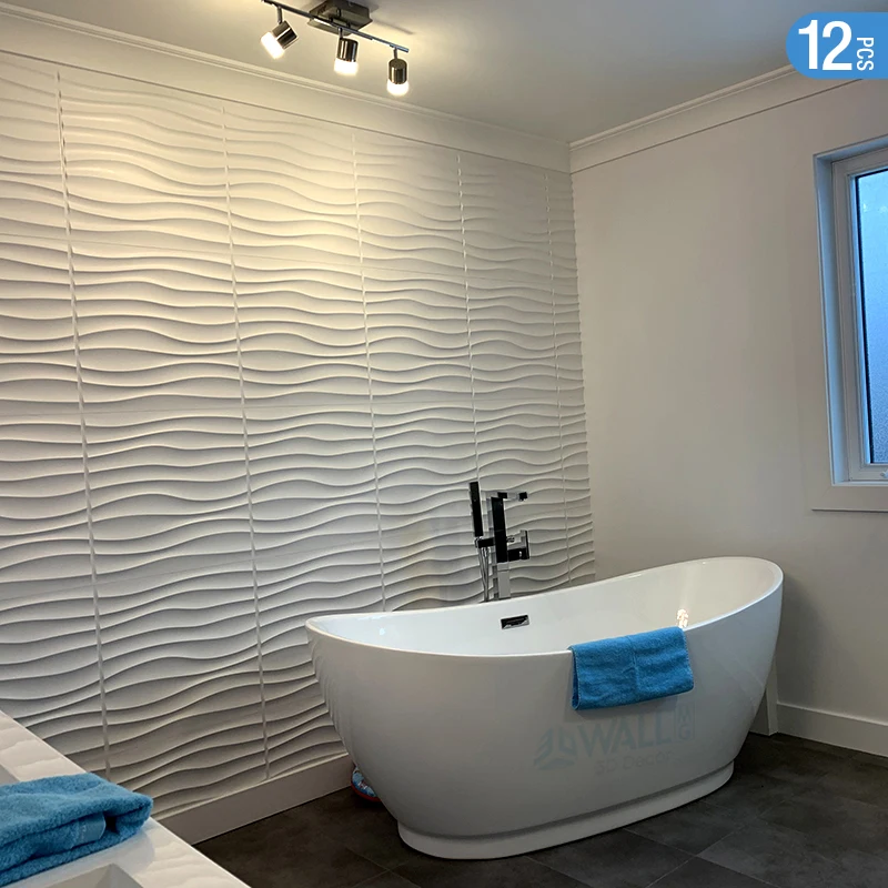 12 pcs 50x50cm 3D tile panel mold plaster wall stickers living room wallpaper mural Waterproof Wall Bathroom Kitchen | Дом и сад