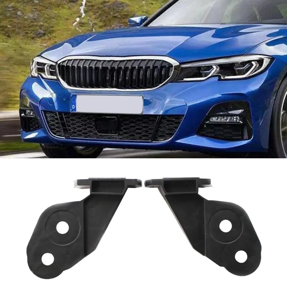 

Bumper Support Wear-resistant Anti-scratch Black L/R Front Bumper Bracket Replacement 51118195295 51118195296 for BMW 3 Series E