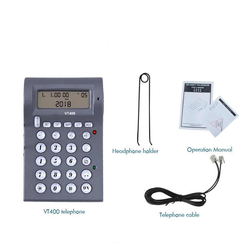 vt400 corded telephone with monaural binaural headset dialpad for house call center office noise cancellation microphone free global shipping