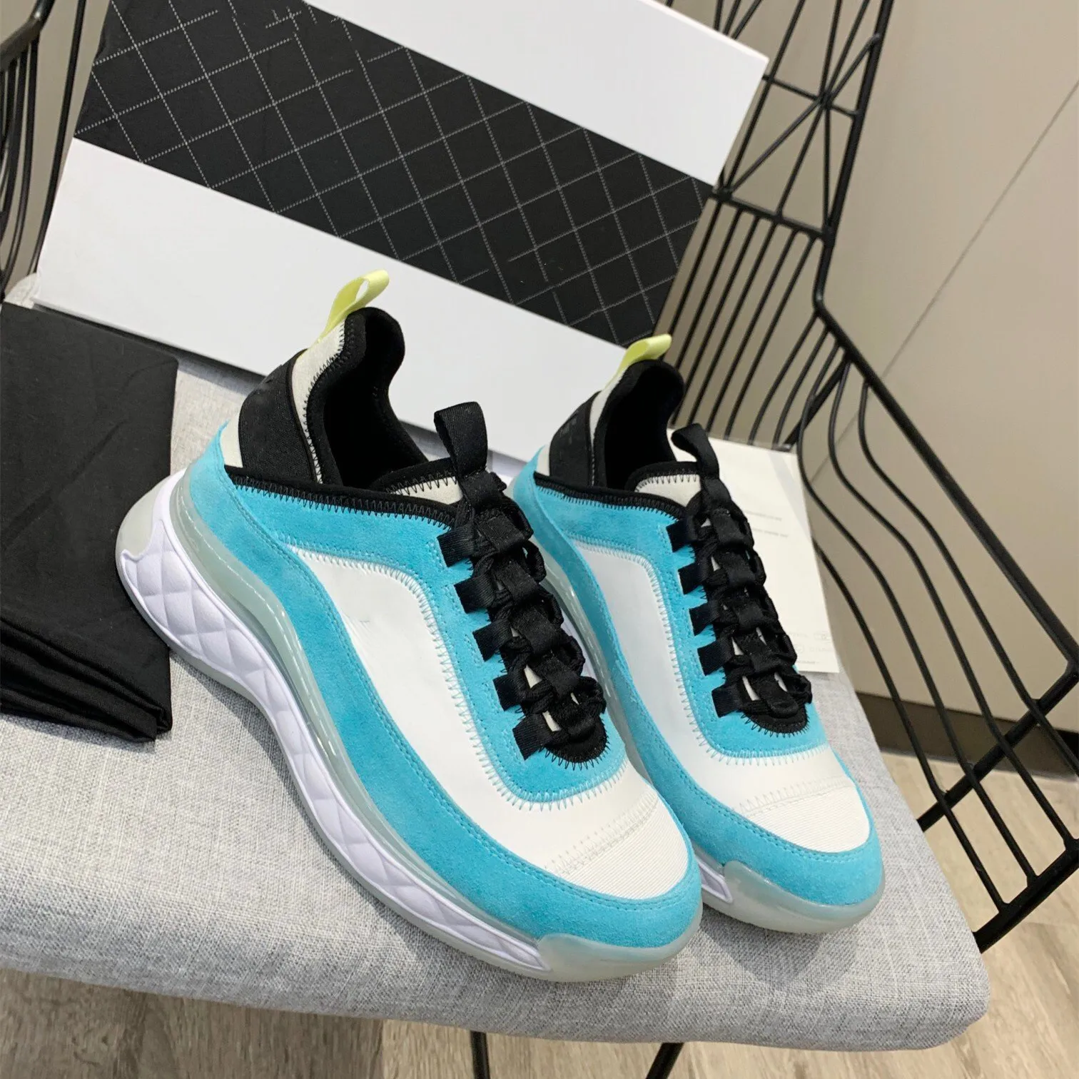 

Flock Sneakers for Women Lace Up Mixed Colors Plus Wool Casual Shoes