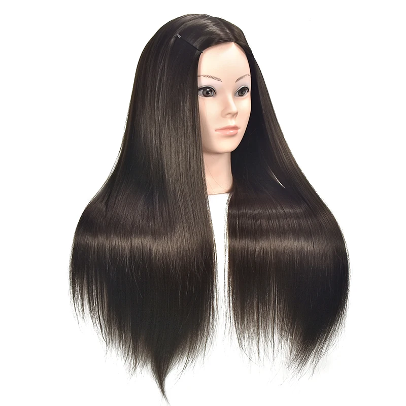 Голова-манекен для обучения парикмахерской 65 см с настольным держателем |