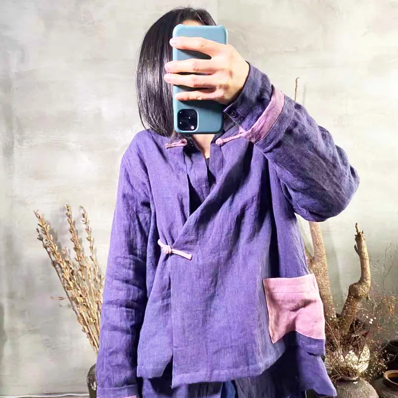 Женские свободные Ретро лоскутные куртки женские винтажные короткие пальто на