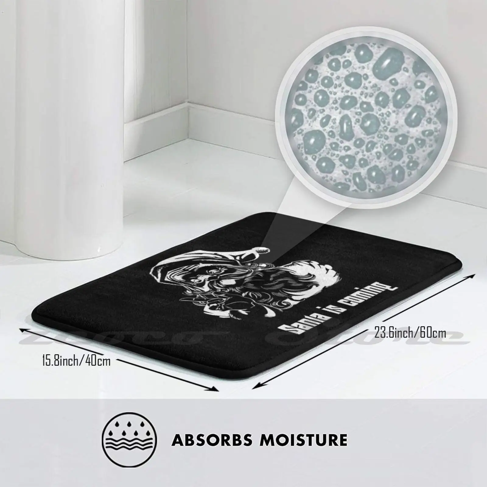 Санта идёт Мягкий матерчатый коврик-коврик для пола с подушкой Клаусом Рождество Зимний санки Смешная зимняя снежная игра.