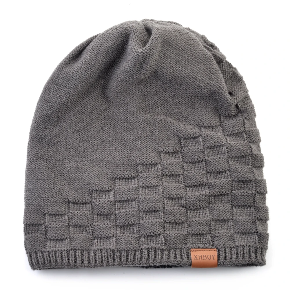Новинка зимние шапки-бини шапка для мужчин однотонная вязаная шапки мужская мода