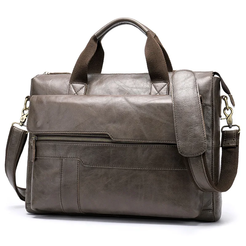 

Full-Grain Leather Business Computer Portable Briefcase Cross-Border Cross-Body Shoulder Bag Briefcase