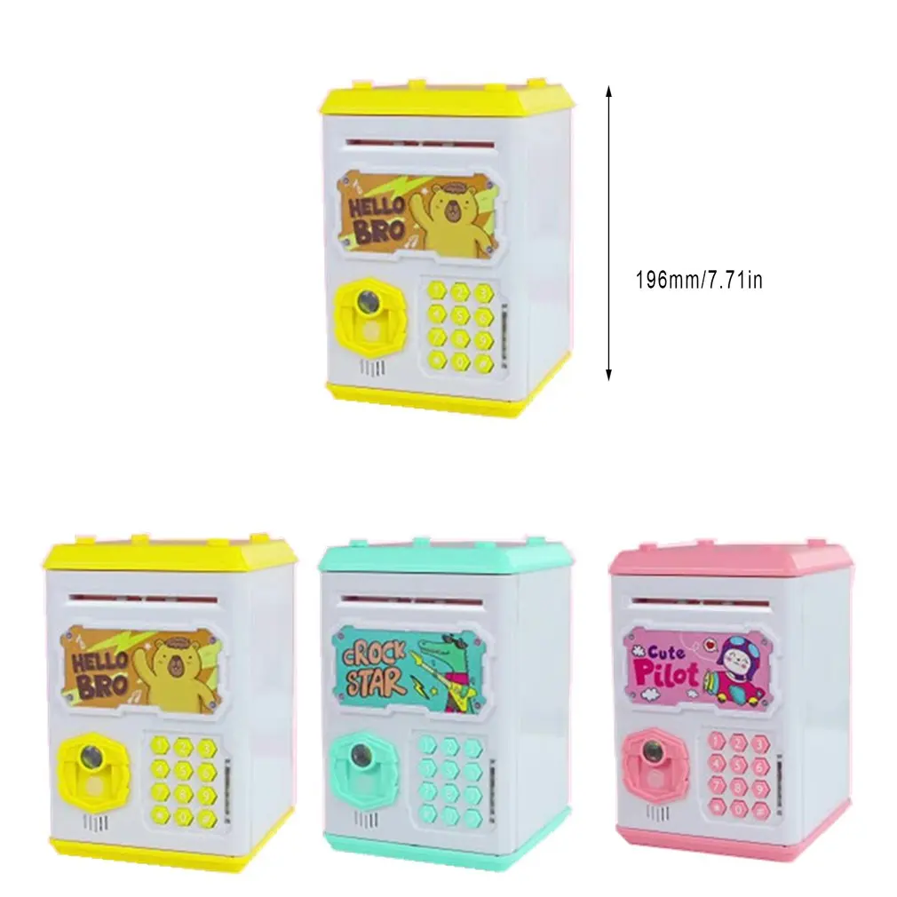 

Durable And Practical Simulation Face Recognition Piggy Bank Electric Password Roll Coin Music Piggy Bank