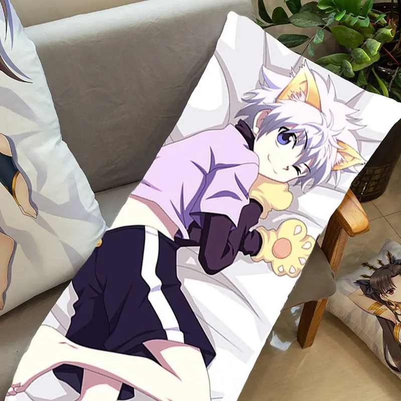 Аниме Hunter X Killua Zoldyck Косплей обнимающая Подушка Наволочка Чехол с 2-сторонней
