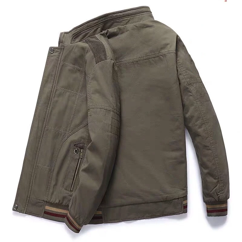 

Winter men's plus velvet padded jacket jacket Men's Air force flight suit Large size loose tooling jacket cotton jacket