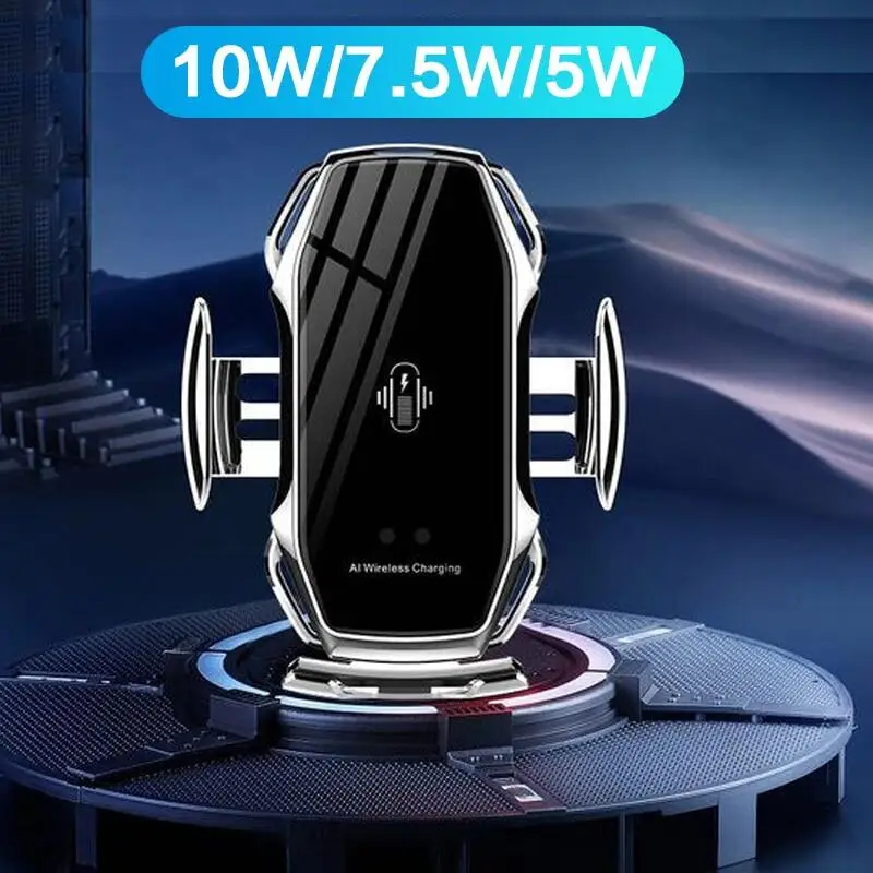 

1 PCS A5 10W Car Phone Holder Mount Wireless Fast Charger car Air Vent Phone Bracket Type-C For Xiaomihuawei Automatic Silent