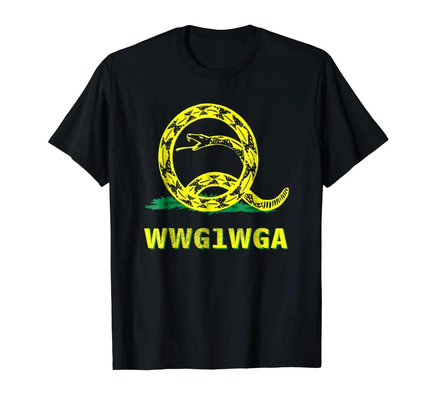 Qanon WWG1WGA Snake Q черная футболка классная Повседневная pride Футболка Мужская Унисекс