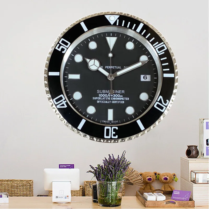 

Luxury Golden Wall Clock Living Room Decoration Modern Design Luminous Silent Stainless Steel Large Digital Clock with LOGO