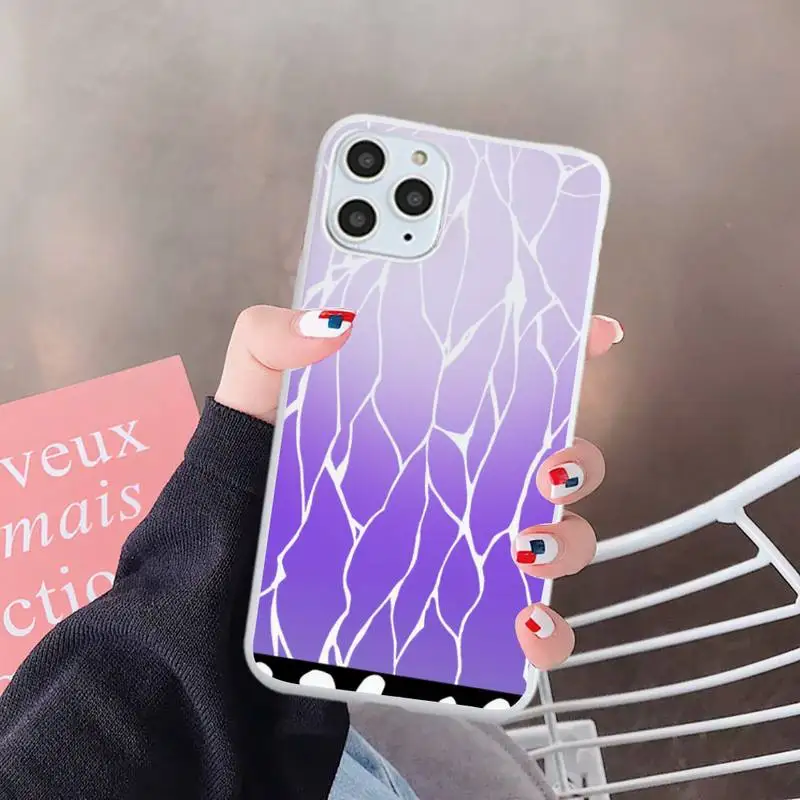 

Anime Demon Slayer Blade Butterfly Shirt Phone Case Candy Color for iPhone 6 7 8 11 12 s mini pro X XS XR MAX Plus