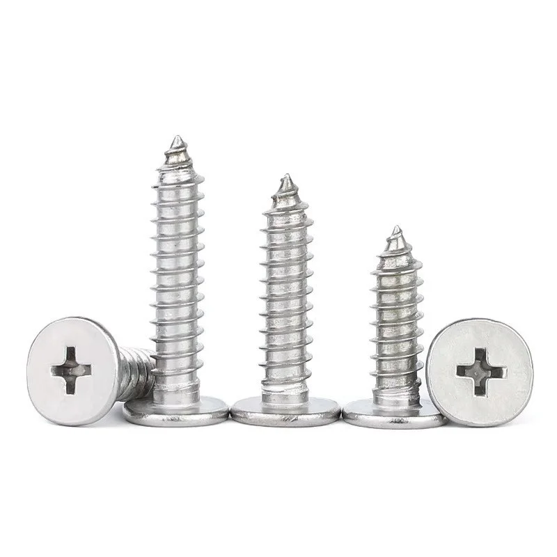 

10/50pcs CM M2.6 M3 M3.5 M4 M5 M6 A2 304 Stainless Steel Cross Phillips Super Ultra Thin Flat Wafer Head Self-tapping Wood Screw
