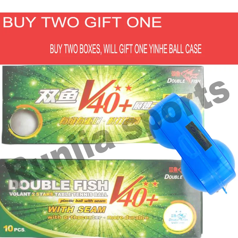 Original double fish 2 stars V40+ table tennis ball ABS polymer material for table tennis racket game white 10balls