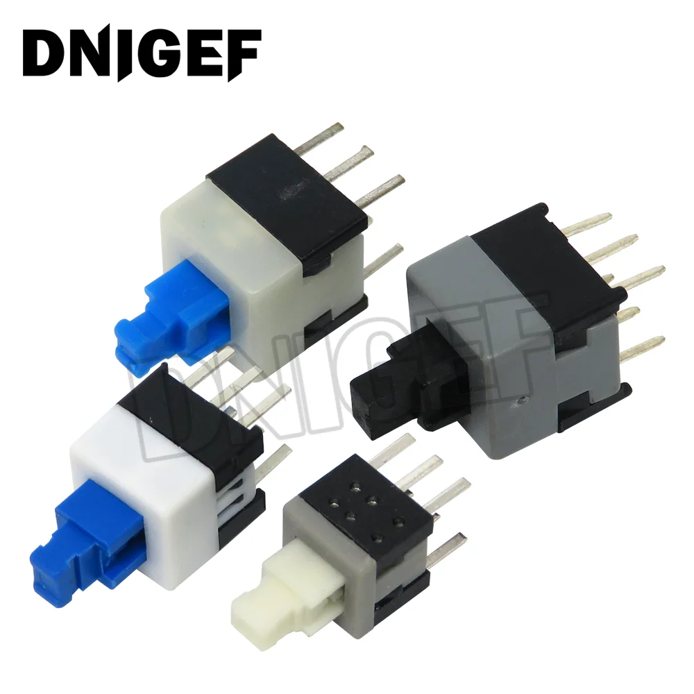 10шт 5,8*5,8 7*7 8*8 8,5*8,5мм самозакрывающийся / разблокирующийся тактильный микропереключатель с кнопкой 6 контактов.