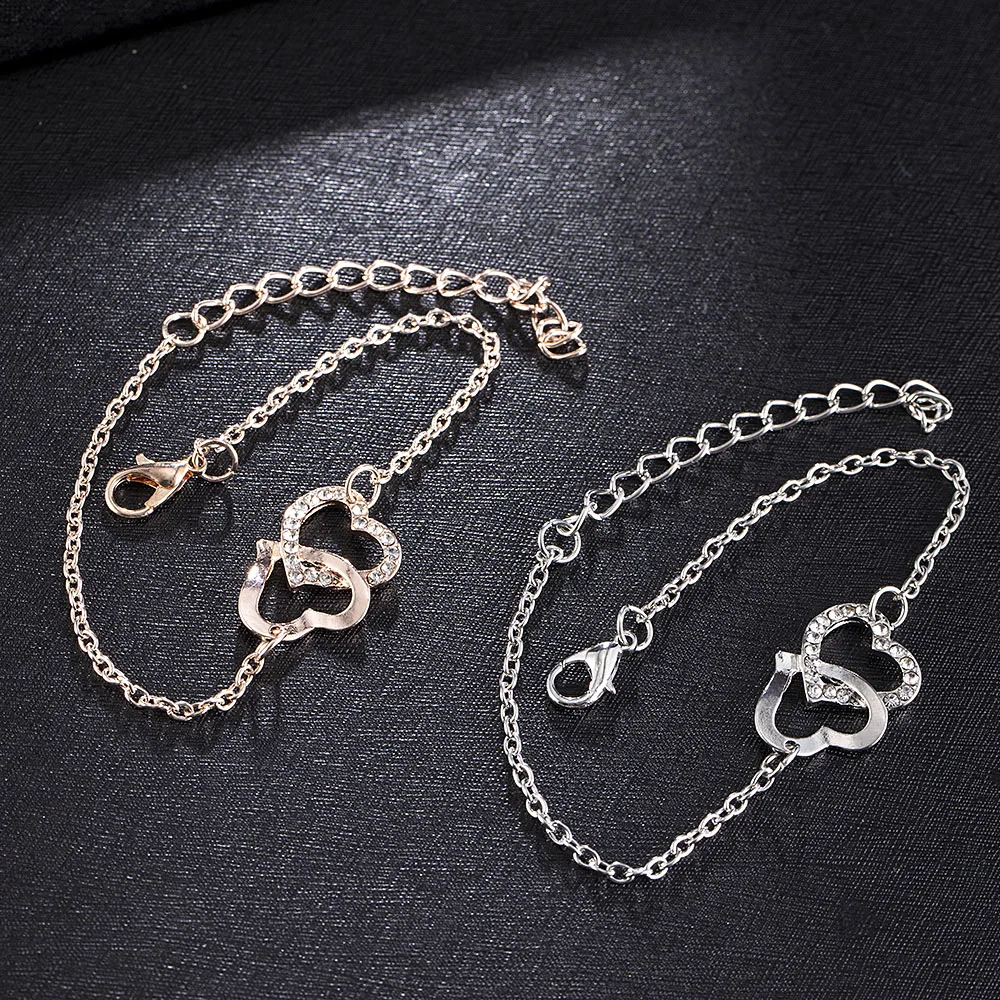 Женский браслет в форме сердца из розового золота Модный Ювелирный Браслет с