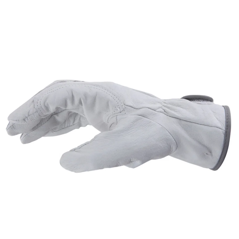 

1 Pair Heat Resistant Leather Welding Adjustable Hook and Loop Sleeve Insulated for Stove Oven Welding Cotton Lini