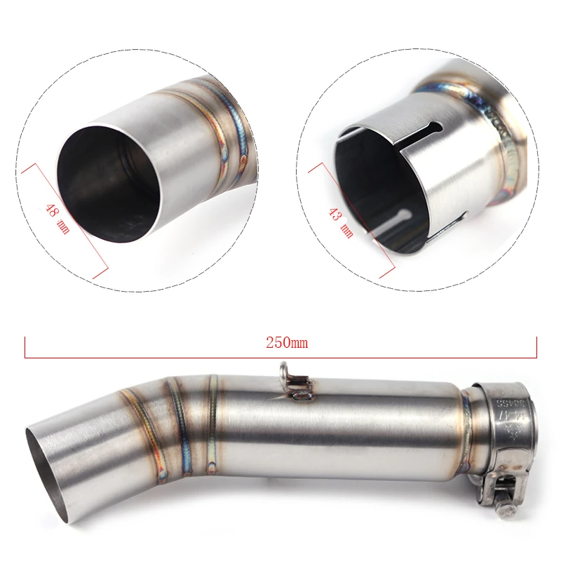 

Motorcycle Exhaust Muffler Pipe Link middle Pipe Slip On For HONDA CBR400 CB500R CBR500R 2013-2015 CB400X CB500X 2013-2019