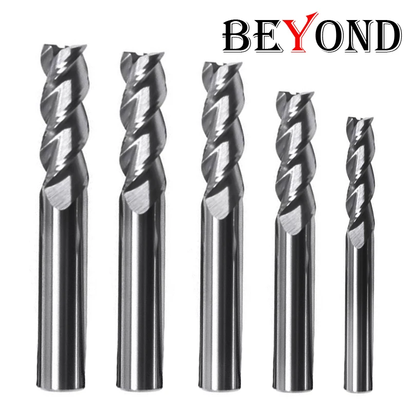 BEYOND 3 Флейта HRC50 фрезы 3F карбид фреза 1 мм 2 4 6 8 10 края алюминиевая торцевая CNC