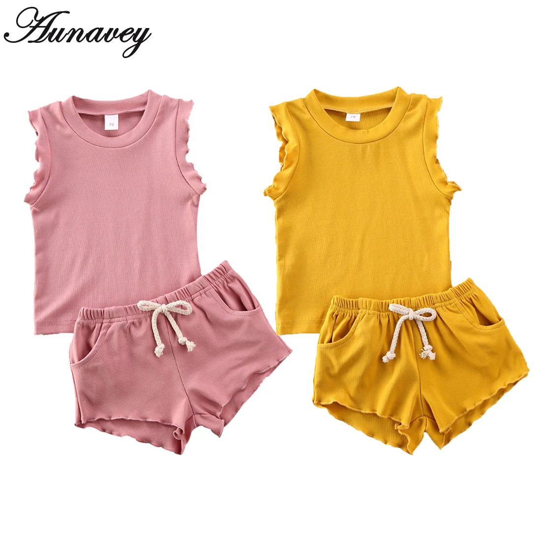 Новинка 2020 летний детский комплект одежды для маленьких девочек топ с коротким