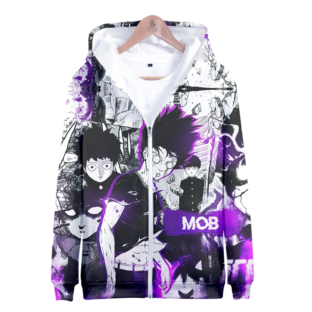 

2020 new Mob Psycho Costume Hoodie Sweatshirt Hip hop Anime Coat Jackets Fashion Sweat Cartoon Zipper boys Academia Hooded tops