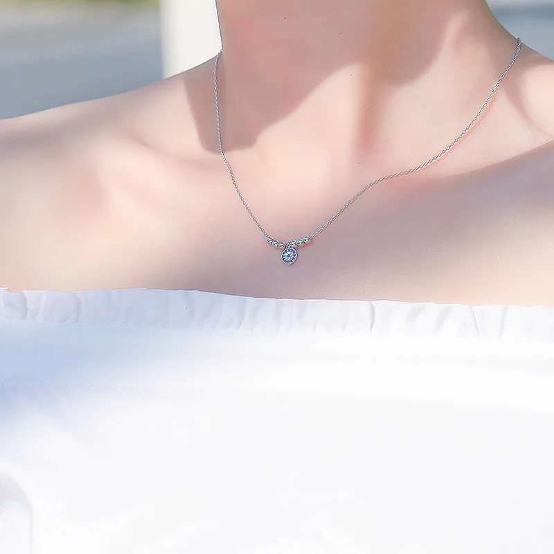 

FMILY Minimalist 925 Sterling Silver Simple and Exquisite Necklace Fashion Elegant Temperament Clavicle Chain for Girlfriend Gif