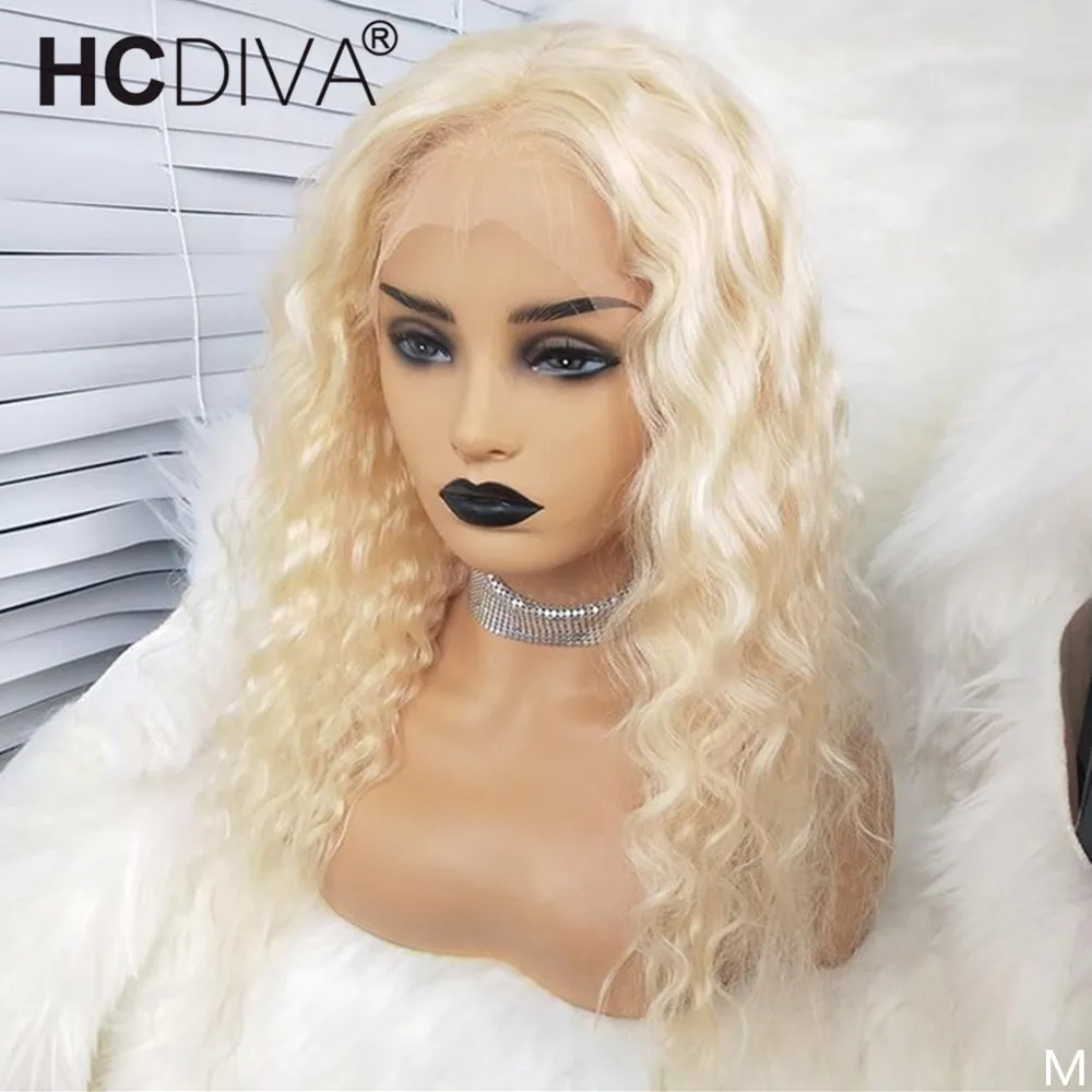 Бразильский парик из натуральных волнистых волос блонд 613 дюймов 13*4 дюйма