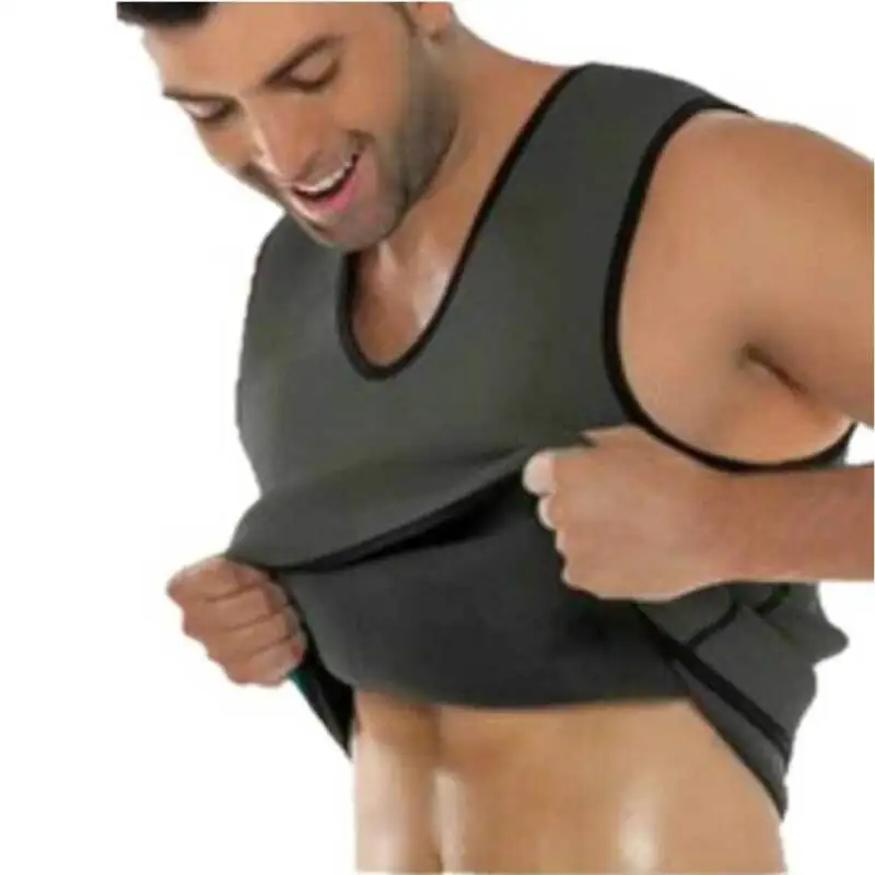 

Men's Black sleeveless sweat-absorbent soft vest corset Gym Neoprene Vest Sauna Ultra thin Body Shaper Slimming Corset