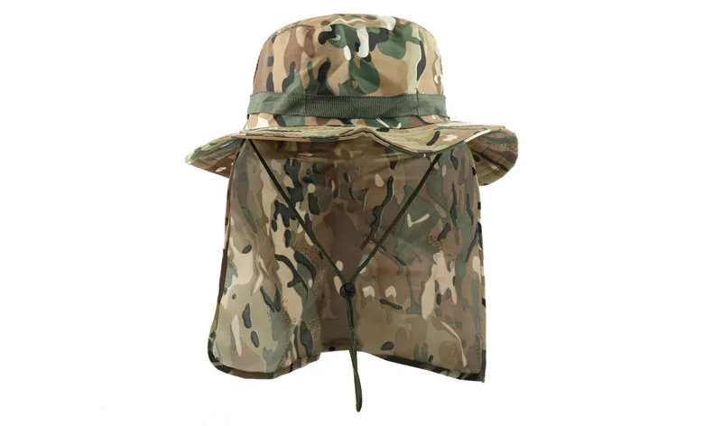 Тактические камуфляжные шапки Boonie, непальская Кепка, шапка-ведро, Военная Мужская армейская Военная Кепка для пешего туризма, рыбалки, с закрылками, UV UPF50