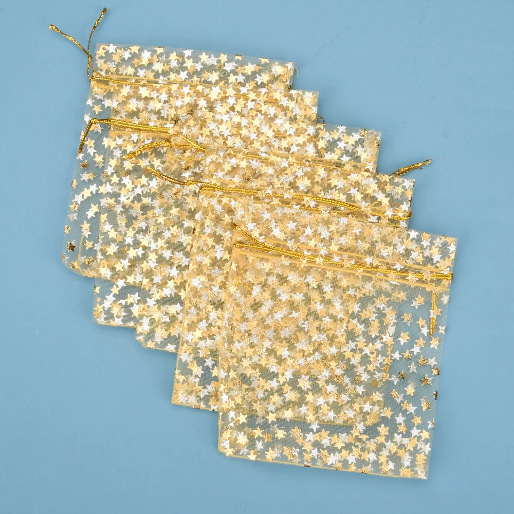 50 шт./лот подарочные сумки из органзы для свадебной вечеринки мешки конфет со