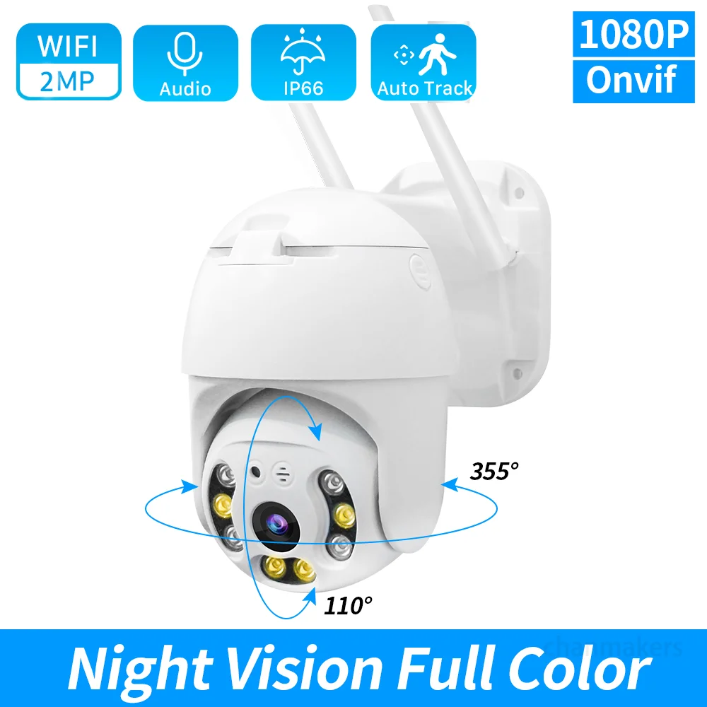 

1080P Security Camera WIFI Outdoor PTZ Speed Dome Wireless IP Camera CCTV 4X Digital Zoom AI Human Detect Wireless Camera
