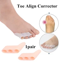 1pair professional home health walking soft durable comfortable 3 holes toe align corrector protector foot care tool