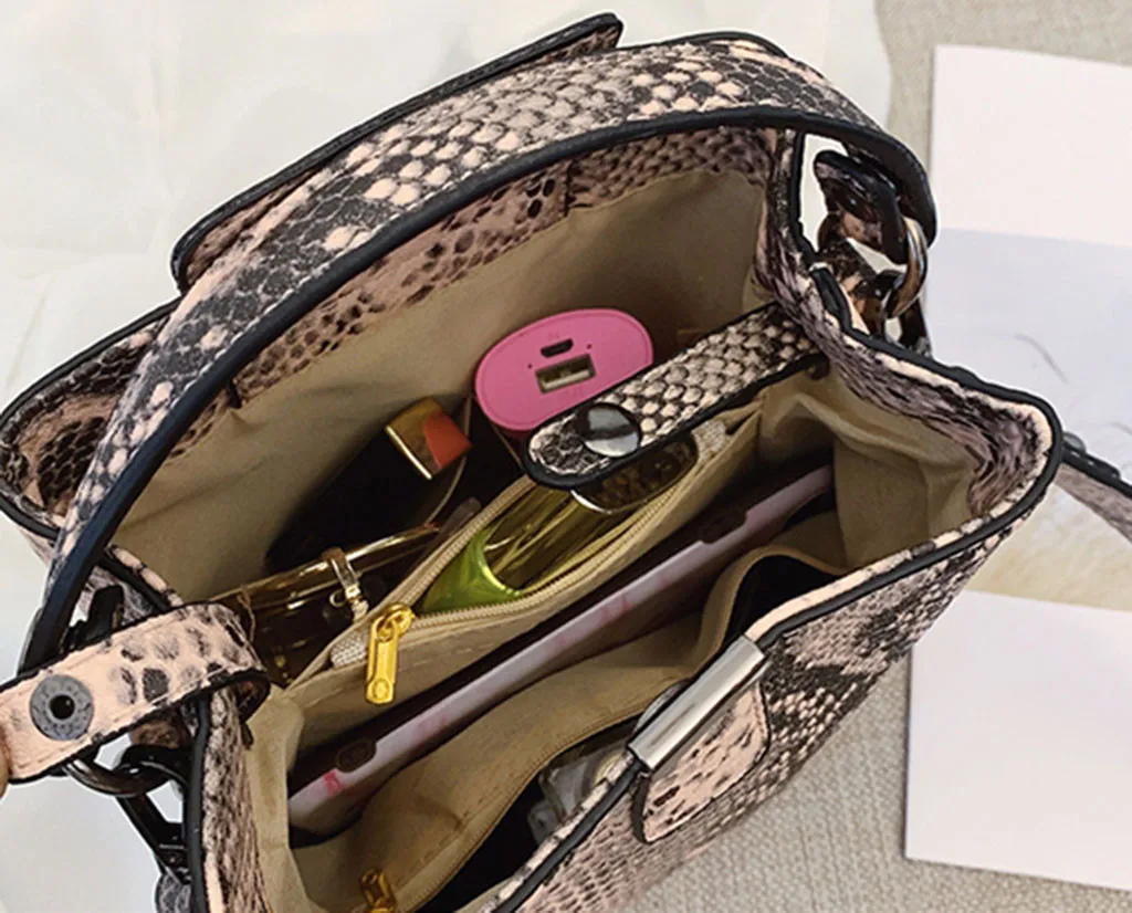 

OCARDIAN New Womens Snake Pattern Square Fashion Zipper Wild Shoulder Small Bag Women Shoulder Elegant Messenger Bags