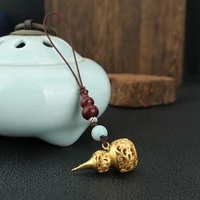 chinese element copper gourd mobile phone lanyard hollow openable pendant mobile phone chain high end safe creative ornaments
