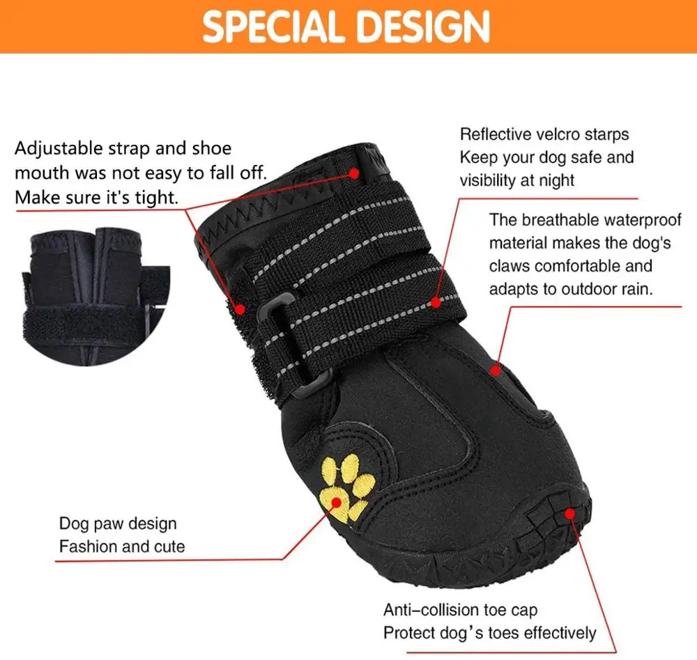 Уличная водонепроницаемая обувь для больших собак резиновая подошва