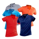 Рубашка-поло мужская быстросохнущая, классическая сорочка из дышащего материала, Повседневная однотонная облегающая спортивная одежда, рубашка-поло для гольфа и тенниса, 4XL, на лето