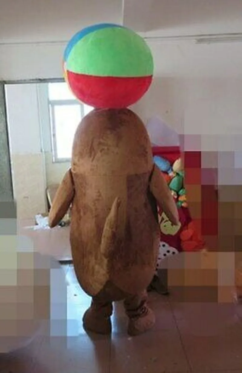 Костюм-талисман коричневый морской лев костюмы для косплея вечернее платье