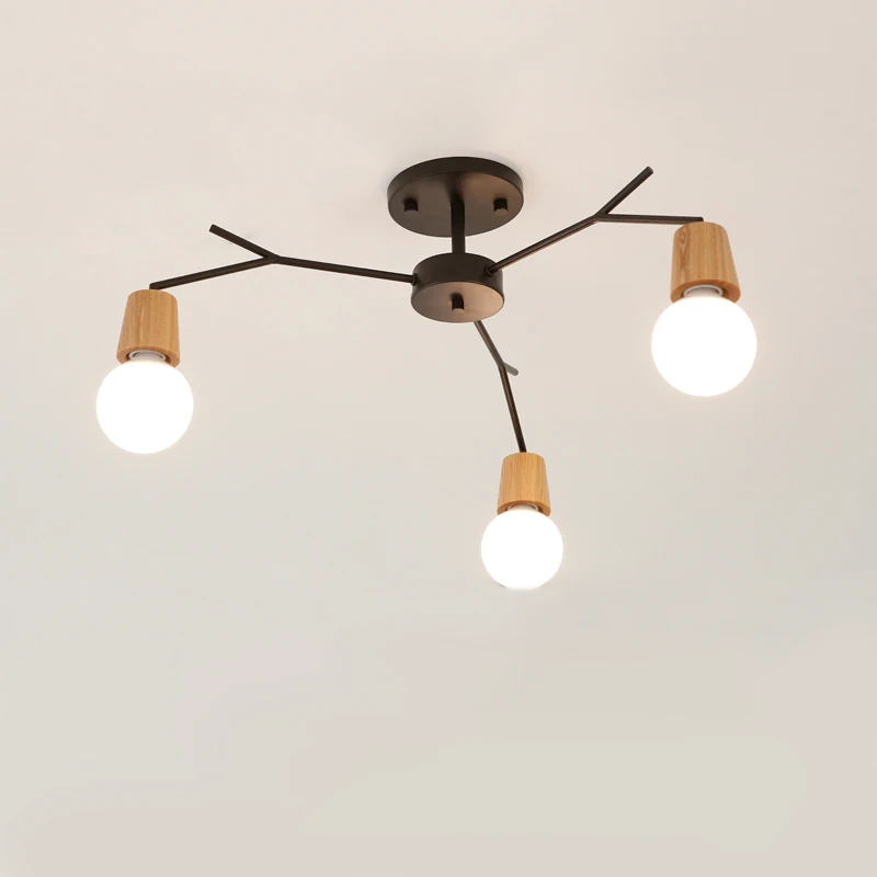 Деревянный потолочный светодиодный светильник люстра паук в стиле лофт