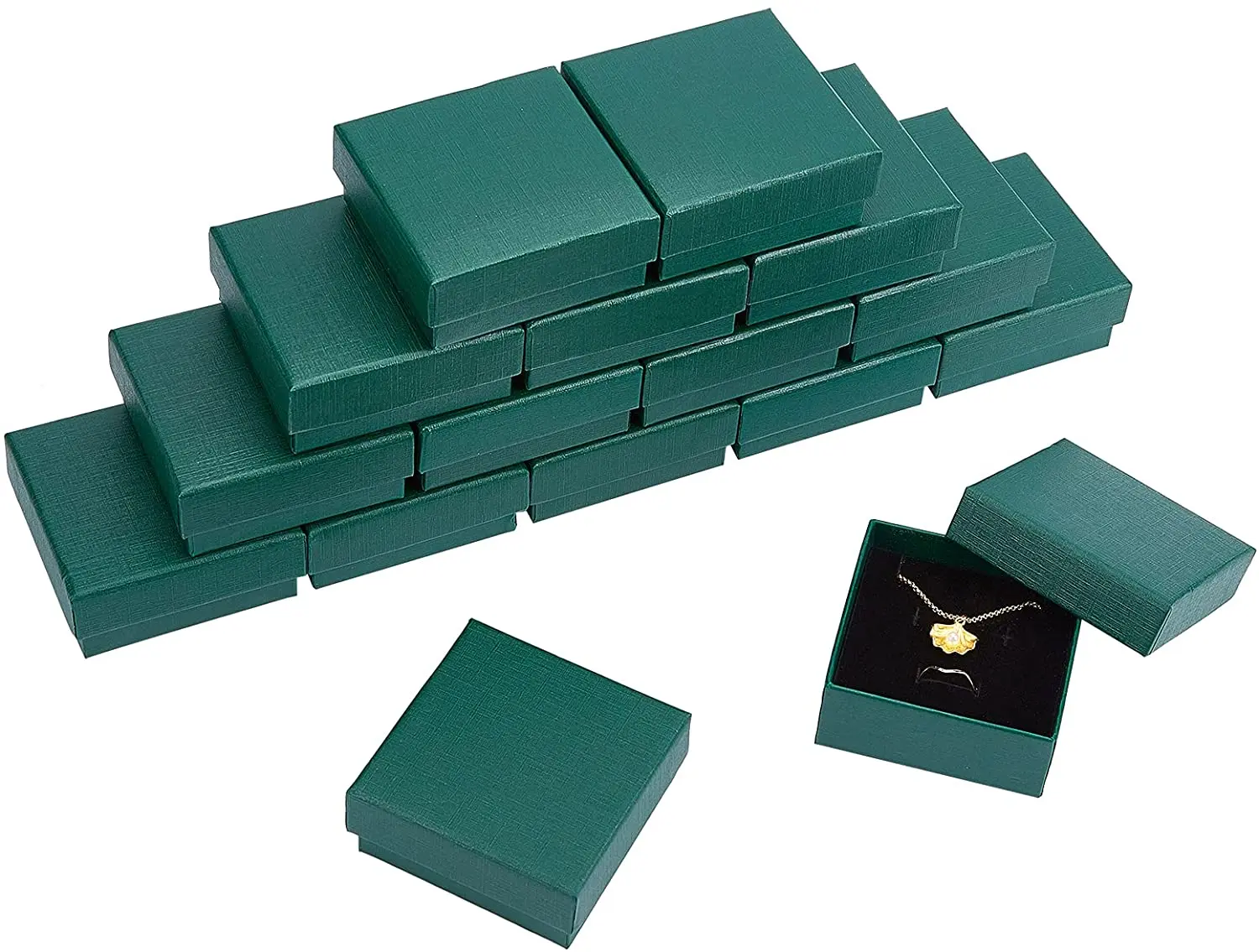 

16 шт., картонная шкатулка для ювелирных изделий, 7,3x7,3x3,2 см