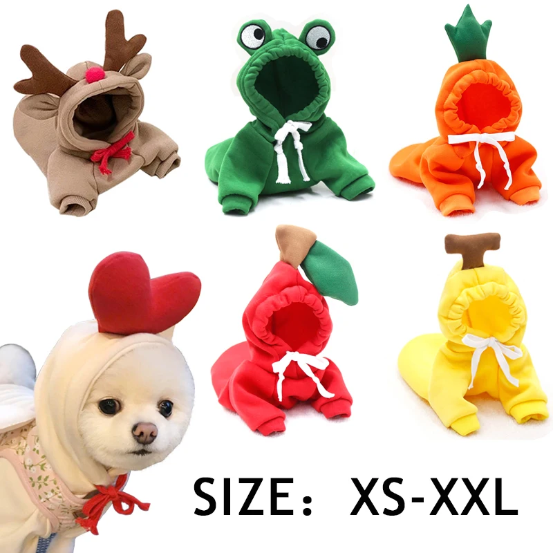 

Cute Fruit Clothes For Medium Large Dog Winter Autumn Warm Pet Dog Hooded Coat Dogs Chihuahua Puppy Costume Soft Jacket XS-XXL