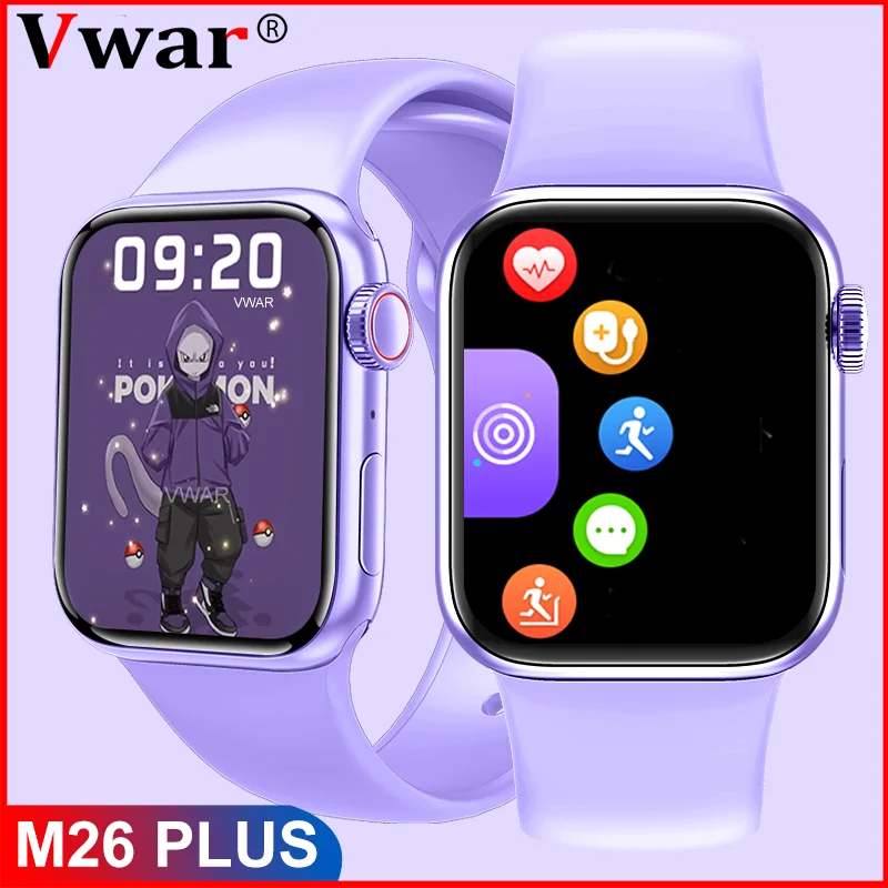 

Vwar M26 plus Smartwatch 2021 1.77 inch HD Display Wireless Charge M26plus Smart Watch Men Women Fitness Tracker VS W66 W46
