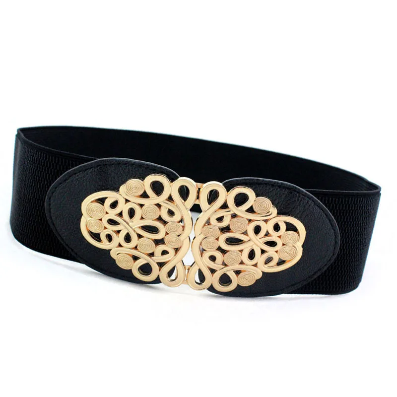 

High Quality Ladies Elastic Waist Belt Elastic Decorative Wide women high quality fashion leather belt