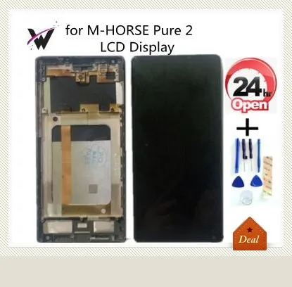 Б/у Оригинальный ЖК экран + сенсорный рамка для M HORSE Pure 2 четырехъядерный