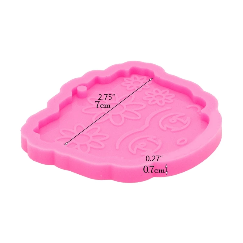 

Shiny Glossy Necklace Epoxy Resin Mold Sun Flower Face Keychain Casting Silicone Mould DIY Crafts Jewelry Tool