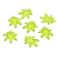 about 95pcs yellow green transparent acrylic leaf pendants for diy necklace earring dangle findings jewelry making accessories
