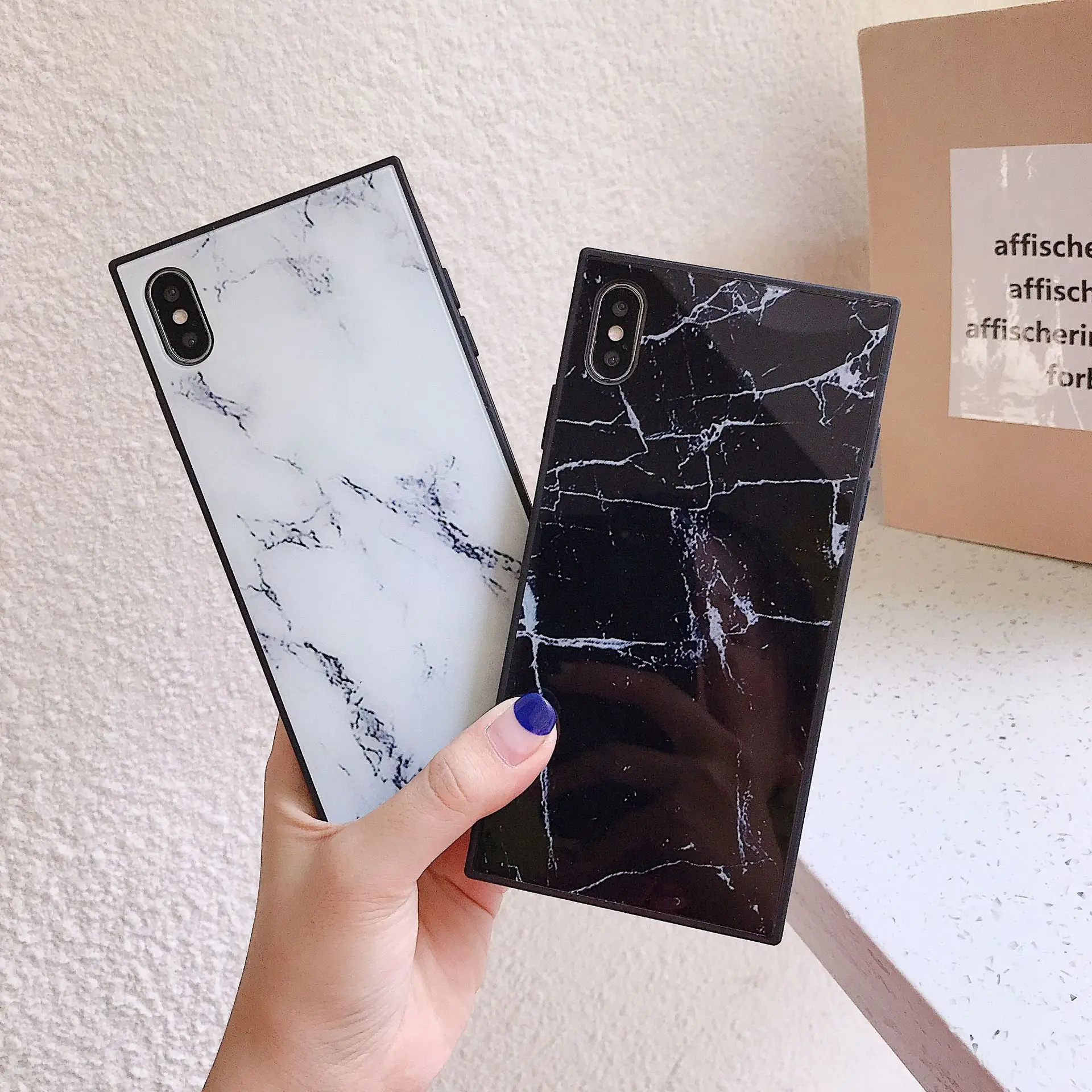 Suef чехол с мраморной текстурой для iPhone 8 роскошный гранитный камень квадратный