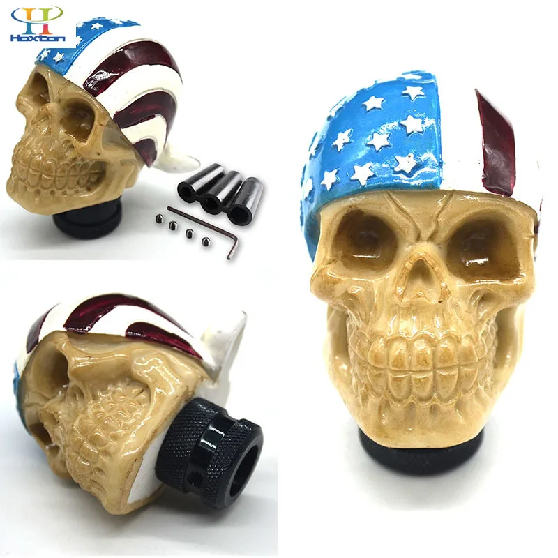 Universal Gear Shift Knob Car Skull Head Modification Stick personality Modified With Scarf | Автомобили и мотоциклы