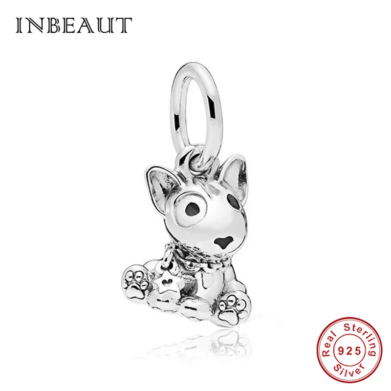 c095 Браслет INBEAUT fit Pandora, серебро 925,, коала, кошка, лиса, бульдог, подвески, слон, лиса, собака, кролик, медведь, бусины, домашнее животное, сделай сам, ювелирное изделие - Окраска металла: c095